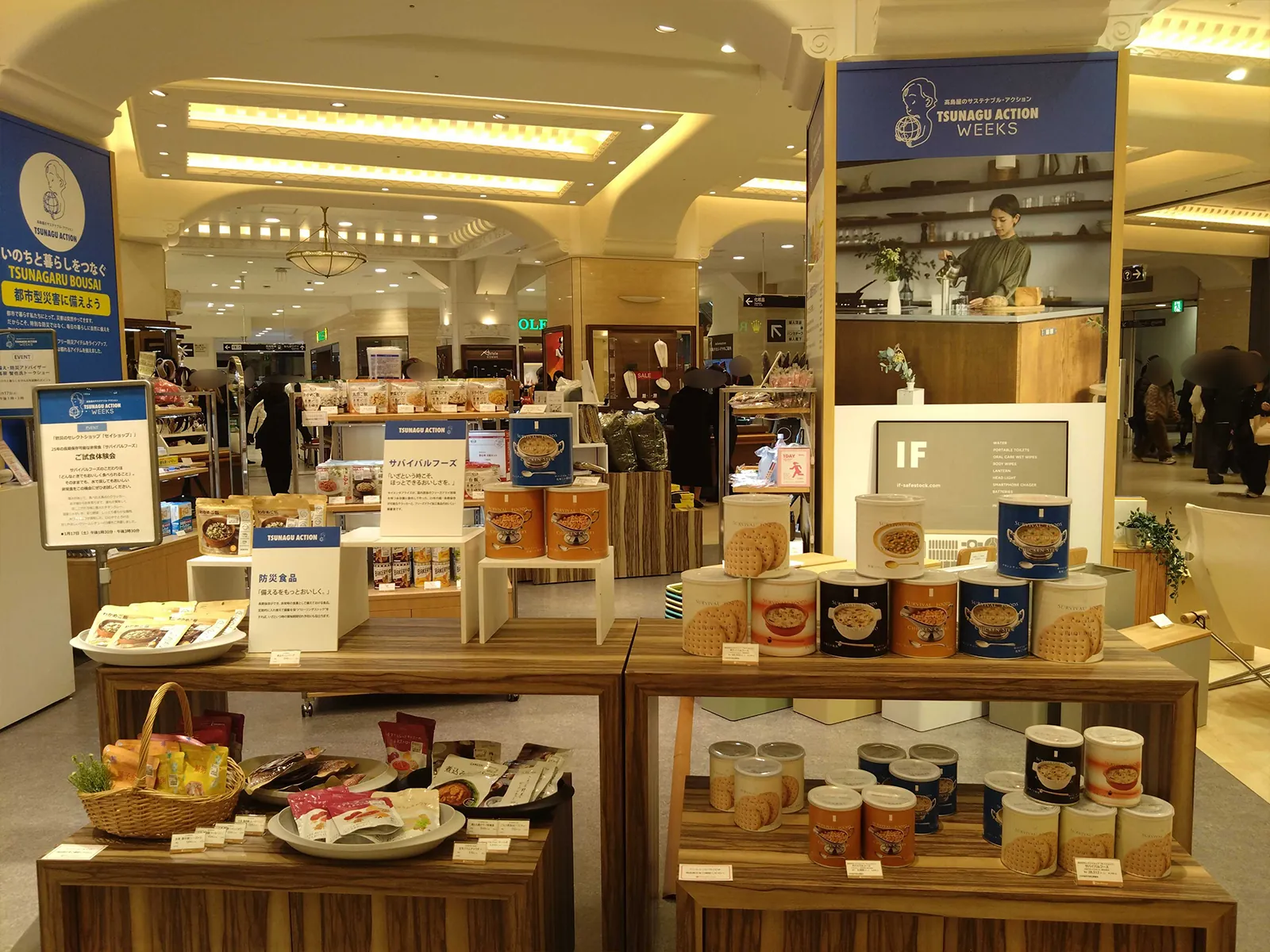 大阪高島屋ポップアップに陳列されたサバイバルフーズ